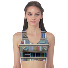 Bookshelf Fitness Sports Bra by Ravend