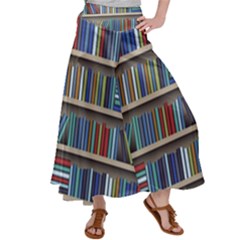 Bookshelf Women s Satin Palazzo Pants by Ravend