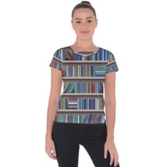 Bookshelf Short Sleeve Sports Top  by Ravend