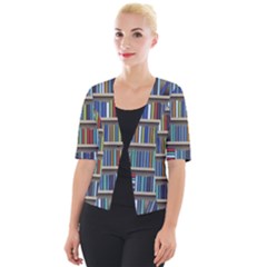 Bookshelf Cropped Button Cardigan by Ravend