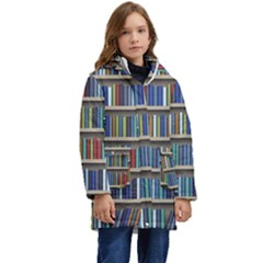 Bookshelf Kids  Hooded Longline Puffer Jacket by Ravend