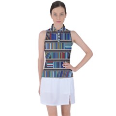 Bookshelf Women s Sleeveless Polo T-shirt by Ravend