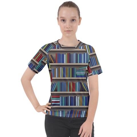 Bookshelf Women s Sport Raglan T-shirt by Ravend