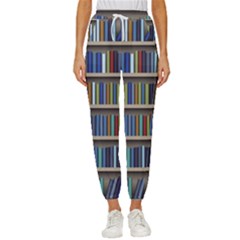 Bookshelf Women s Cropped Drawstring Pants by Ravend