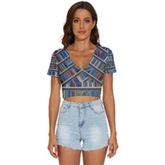 Bookshelf V-neck Crop Top by Ravend