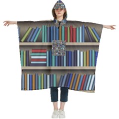 Bookshelf Women s Hooded Rain Ponchos by Ravend