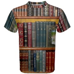 Books-library-bookshelf-bookshop Men s Cotton T-shirt by Ravend