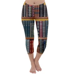 Books-library-bookshelf-bookshop Capri Winter Leggings 