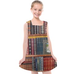 Books-library-bookshelf-bookshop Kids  Cross Back Dress by Ravend