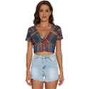 Books-library-bookshelf-bookshop V-Neck Crop Top View1