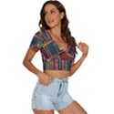 Books-library-bookshelf-bookshop V-Neck Crop Top View3