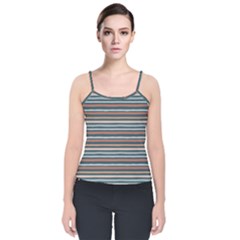 Stripes Velvet Spaghetti Strap Top by zappwaits