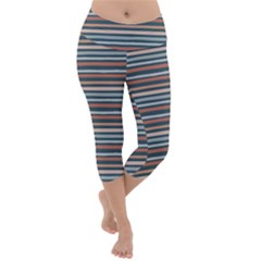 Stripes Lightweight Velour Capri Yoga Leggings