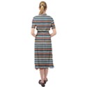 Stripes Keyhole Neckline Chiffon Dress View2