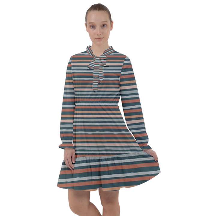 Stripes All Frills Chiffon Dress