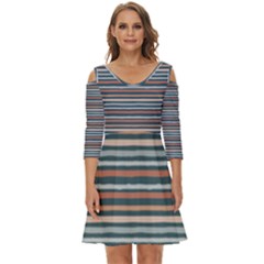 Stripes Shoulder Cut Out Zip Up Dress by zappwaits