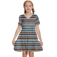 Stripes Kids  Short Sleeve Tiered Mini Dress by zappwaits