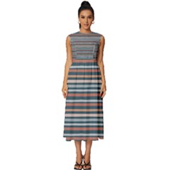 Stripes Sleeveless Round Neck Midi Dress by zappwaits