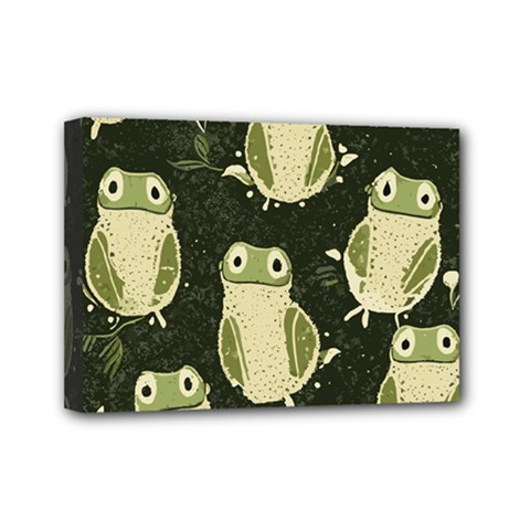 Frog Pattern Mini Canvas 7  X 5  (stretched) by Valentinaart