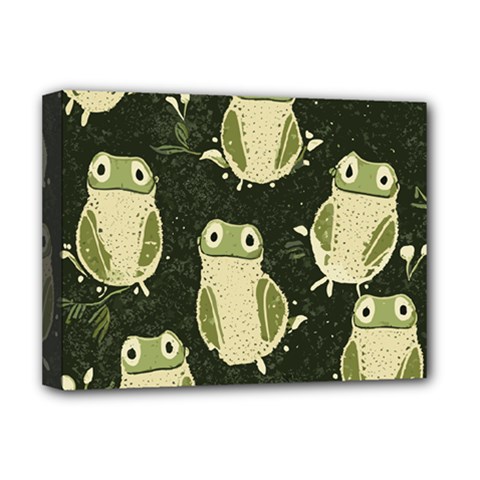 Frog Pattern Deluxe Canvas 16  X 12  (stretched)  by Valentinaart