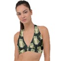 Frog pattern Halter Plunge Bikini Top View1