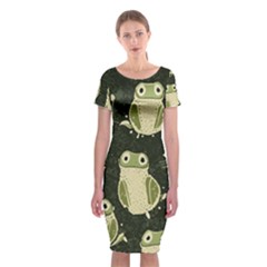 Frog Pattern Classic Short Sleeve Midi Dress by Valentinaart