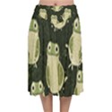 Frog pattern Velvet Flared Midi Skirt View1