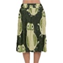 Frog pattern Velvet Flared Midi Skirt View2