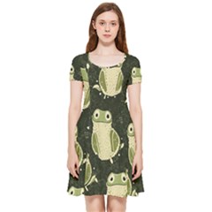 Frog Pattern Inside Out Cap Sleeve Dress by Valentinaart