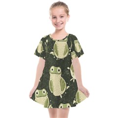 Frog Pattern Kids  Smock Dress by Valentinaart