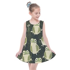 Frog Pattern Kids  Summer Dress by Valentinaart