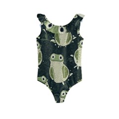 Frog Pattern Kids  Frill Swimsuit by Valentinaart