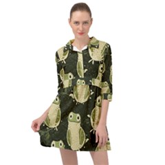 Frog Pattern Mini Skater Shirt Dress by Valentinaart