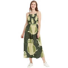 Frog Pattern Boho Sleeveless Summer Dress by Valentinaart