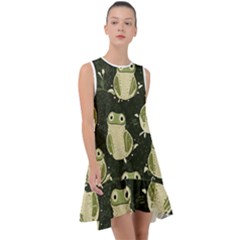 Frog Pattern Frill Swing Dress by Valentinaart