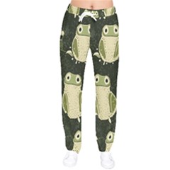 Frog Pattern Women Velvet Drawstring Pants