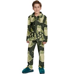 Frog Pattern Kids  Long Sleeve Velvet Pajamas Set by Valentinaart