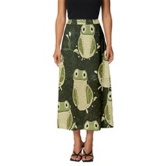 Frog Pattern Classic Midi Chiffon Skirt by Valentinaart