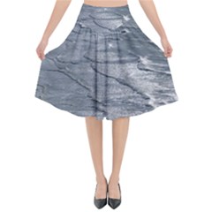 Atlantic Ocean Aerial View, Tierra Del Fuego, Argentina Flared Midi Skirt by dflcprintsclothing