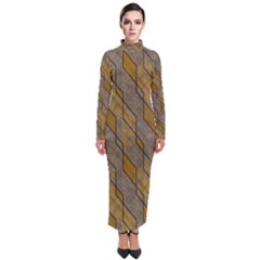 Background-batik Turtleneck Maxi Dress