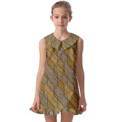 Background-batik Kids  Pilgrim Collar Ruffle Hem Dress by nateshop