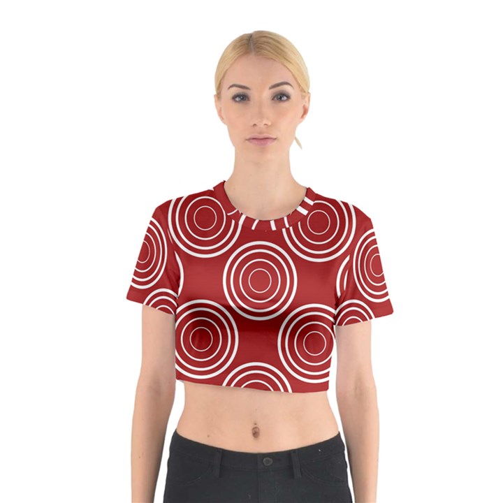 Background-red Cotton Crop Top