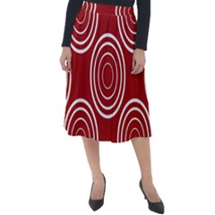 Background-red Classic Velour Midi Skirt  by nateshop