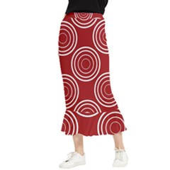 Background-red Maxi Fishtail Chiffon Skirt by nateshop