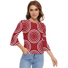 Background-red Bell Sleeve Top