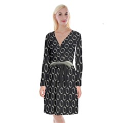 Digital-scrapbooking Long Sleeve Velvet Front Wrap Dress by nateshop