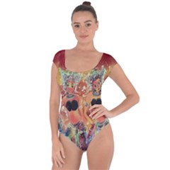 Indonesia-lukisan-picture Short Sleeve Leotard  by nateshop