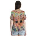 Indonesia-lukisan-picture V-Neck Flutter Sleeve Top View2