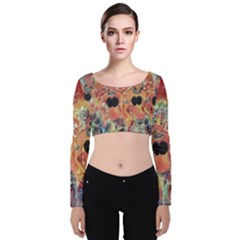 Indonesia-lukisan-picture Velvet Long Sleeve Crop Top by nateshop