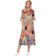 Indonesia-lukisan-picture Bow Sleeve Chiffon Midi Dress by nateshop